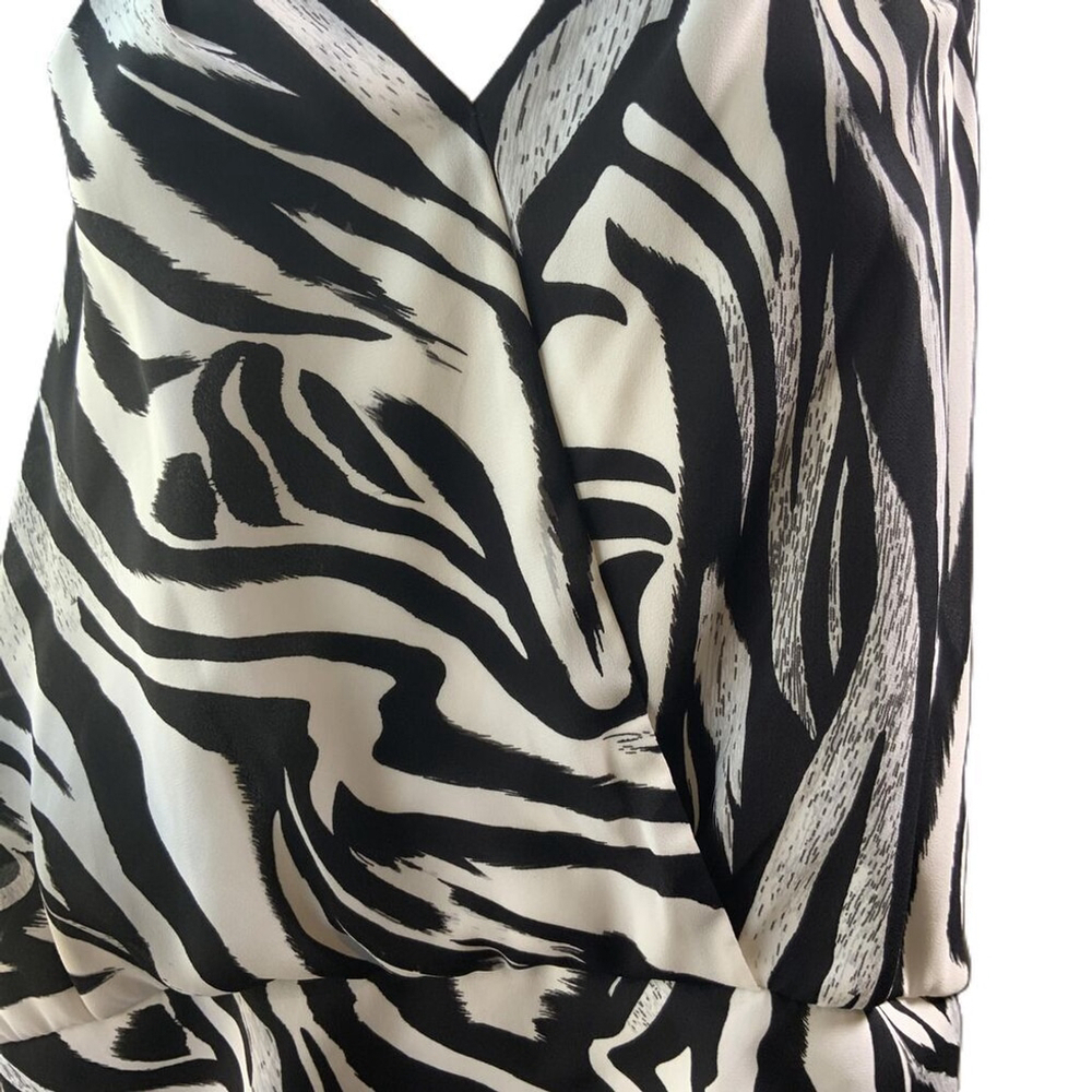 7th Avenue Blouse Zebra‎ Print V-Neck Wrap Sleeveless Black/White Women’s XL NWT - Picture 6 of 16